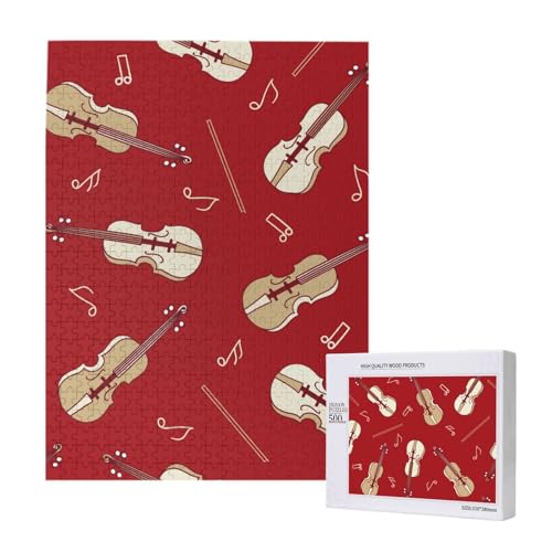 Musik Violine Rote Note,500 Teile Holzpuzzle Familienspiel Puzzles für Erwachsene und Jugendliche Musik Violine Rote Note,500 Teile Holzpuzzle Familienspiel Puzzles für Erwachsene und Jugendliche von YWSOTRE