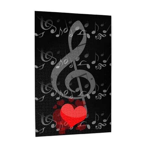 Musiknote Herz,1000 Teile Holzpuzzle Familienspiel Puzzle für Erwachsene und Jugendliche Musiknote Herz,1000 Teile Holzpuzzle Familienspiel Puzzle für Erwachsene und Jugendliche von YWSOTRE
