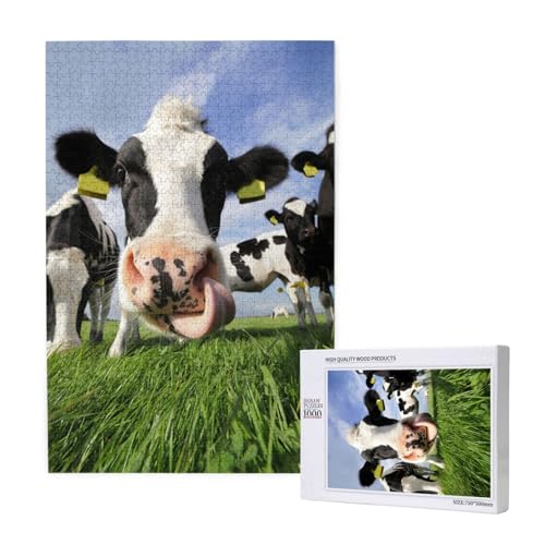Niederländische Kühe,1000 Teile Holzpuzzle Familienspiel Puzzle für Erwachsene und Jugendliche Niederländische Kühe,1000 Teile Holzpuzzle Familienspiel Puzzle für Erwachsene und Jugendliche von YWSOTRE