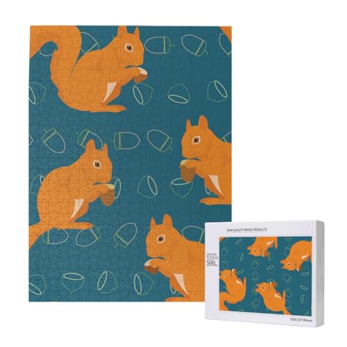 Niedliches Eichhörnchen-Tiermuster,500 Teile Holzpuzzle Familienspiel Puzzles für Erwachsene und Jugendliche Niedliches Eichhörnchen-Tiermuster,500 Teile Holzpuzzle Familienspiel Puzzles für Erwachsene und Jugendliche von YWSOTRE
