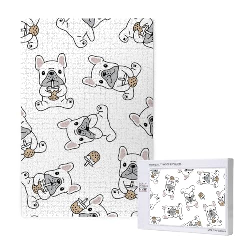 Niedliches französisches Bulldoggenmuster,1000 Teile Holzpuzzle Familienspiel Puzzle für Erwachsene und Jugendliche Niedliches französisches Bulldoggenmuster,1000 Teile Holzpuzzle Familienspiel Puzzle für Erwachsene und Jugendliche von YWSOTRE