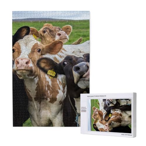 Nutztier Kuh Rind,1000 Teile Holzpuzzle Familienspiel Puzzle für Erwachsene und Jugendliche Nutztier Kuh Rind,1000 Teile Holzpuzzle Familienspiel Puzzle für Erwachsene und Jugendliche von YWSOTRE