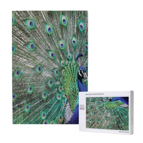 Pfau zeigt Federn mit offenen Flügeln,1000 Teile Holzpuzzle Familienspiel Puzzle für Erwachsene und Jugendliche Pfau zeigt Federn mit offenen Flügeln,1000 Teile Holzpuzzle Familienspiel Puzzle für Erwachsene und Jugendliche von YWSOTRE