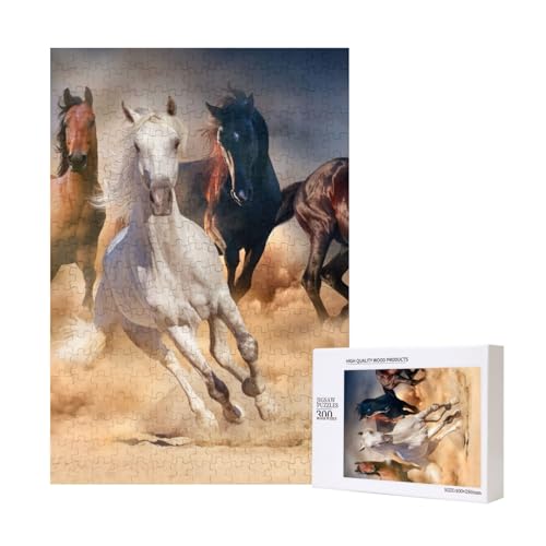 Pferd läuft in der Wüste,300 Teile Holzpuzzle Familienspiel Puzzle für Erwachsene und Jugendliche Pferd läuft in der Wüste,300 Teile Holzpuzzle Familienspiel Puzzle für Erwachsene und Jugendliche von YWSOTRE