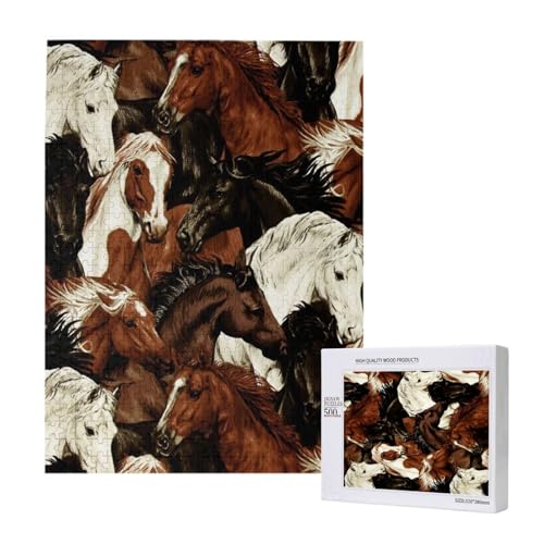Pferde,500 Teile Holzpuzzle Familienspiel Puzzles für Erwachsene und Jugendliche Pferde,500 Teile Holzpuzzle Familienspiel Puzzles für Erwachsene und Jugendliche von YWSOTRE