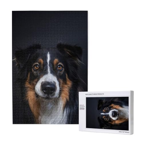 Porträt von Border Collie Druck,1000 Teile Holzpuzzle Familienspiel Puzzle für Erwachsene und Jugendliche Porträt von Border Collie Druck,1000 Teile Holzpuzzle Familienspiel Puzzle für Erwachsene und Jugendliche von YWSOTRE