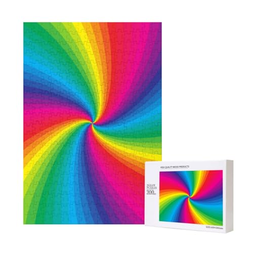 Regenbogen Bunte Spirale,300 Teile Holzpuzzle Familienspiel Puzzle für Erwachsene und Jugendliche Regenbogen Bunte Spirale,300 Teile Holzpuzzle Familienspiel Puzzle für Erwachsene und Jugendliche von YWSOTRE