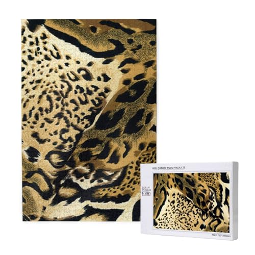 Retro-Leopardenmuster,1000 Teile Holzpuzzle Familienspiel Puzzle für Erwachsene und Jugendliche Retro-Leopardenmuster,1000 Teile Holzpuzzle Familienspiel Puzzle für Erwachsene und Jugendliche von YWSOTRE