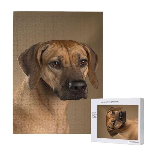 Rhodesian Ridgeback,500 Teile Holzpuzzle Familienspiel Puzzles für Erwachsene und Jugendliche von YWSOTRE