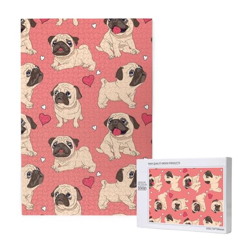 Rosa Bulldogge,1000 Teile Holzpuzzle Familienspiel Puzzle für Erwachsene und Jugendliche Rosa Bulldogge,1000 Teile Holzpuzzle Familienspiel Puzzle für Erwachsene und Jugendliche von YWSOTRE