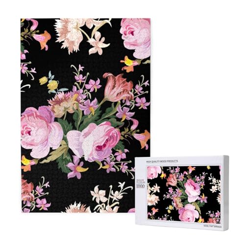 Rosa Rosen Vintage auf Natur Rose,1000 Teile Holzpuzzle Familienspiel Puzzle für Erwachsene und Jugendliche Rosa Rosen Vintage auf Natur Rose,1000 Teile Holzpuzzle Familienspiel Puzzle für Erwachsene und Jugendliche von YWSOTRE