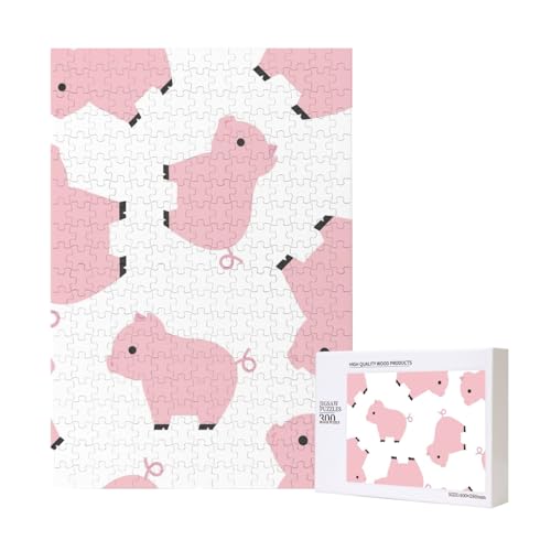 Rosa Schwein,300 Teile Holzpuzzle Familienspiel Puzzle für Erwachsene und Jugendliche Rosa Schwein,300 Teile Holzpuzzle Familienspiel Puzzle für Erwachsene und Jugendliche von YWSOTRE