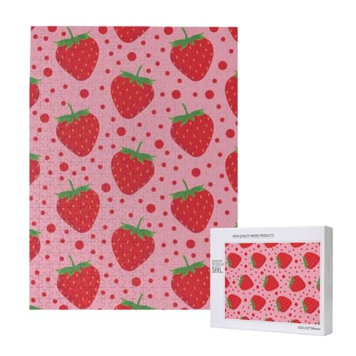 Rote Erdbeere und Polka Dot,500 Teile Holzpuzzle Familienspiel Puzzles für Erwachsene und Jugendliche Rote Erdbeere und Polka Dot,500 Teile Holzpuzzle Familienspiel Puzzles für Erwachsene und Jugendliche von YWSOTRE