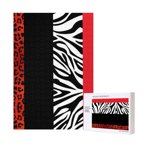 Roter Leopard und Zebratier,300 Teile Holzpuzzle Familienspiel Puzzle für Erwachsene und Jugendliche Roter Leopard und Zebratier,300 Teile Holzpuzzle Familienspiel Puzzle für Erwachsene und Jugendliche von YWSOTRE