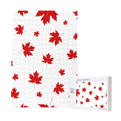 Rotes Ahornblatt,300 Teile Holzpuzzle Familienspiel Puzzle für Erwachsene und Jugendliche Rotes Ahornblatt,300 Teile Holzpuzzle Familienspiel Puzzle für Erwachsene und Jugendliche von YWSOTRE