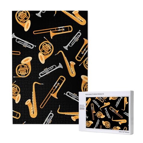 Saxophon Posaune Liebhaber Musik,1000 Teile Holzpuzzle Familienspiel Puzzle für Erwachsene und Jugendliche Saxophon Posaune Liebhaber Musik,1000 Teile Holzpuzzle Familienspiel Puzzle für Erwachsene und Jugendliche von YWSOTRE