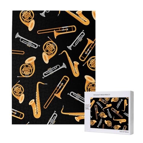 Saxophon Posaune Liebhaber Musik,500 Teile Holzpuzzle Familienspiel Puzzles für Erwachsene und Jugendliche Saxophon Posaune Liebhaber Musik,500 Teile Holzpuzzle Familienspiel Puzzles für Erwachsene und Jugendliche von YWSOTRE