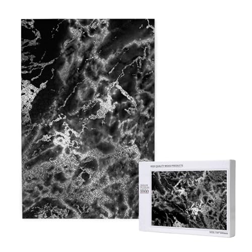 Schwarz Silber Graphit Grau Marmor,1000 Teile Holzpuzzle Familienspiel Puzzle für Erwachsene und Jugendliche Schwarz Silber Graphit Grau Marmor,1000 Teile Holzpuzzle Familienspiel Puzzle für Erwachsene und Jugendliche von YWSOTRE