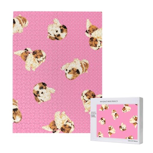Shih Tzu Rosa Polka Dot,500 Teile Holzpuzzle Familienspiel Puzzles für Erwachsene und Jugendliche Shih Tzu Rosa Polka Dot,500 Teile Holzpuzzle Familienspiel Puzzles für Erwachsene und Jugendliche von YWSOTRE