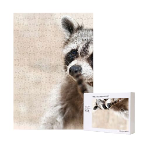 Smart Animals Waschbär Natur,300 Teile Holzpuzzle Familienspiel Puzzle für Erwachsene und Jugendliche von YWSOTRE
