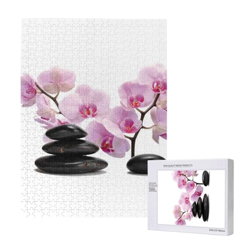 Steine und rosa Orchidee,500 Teile Holzpuzzle Familienspiel Puzzles für Erwachsene und Jugendliche Steine und rosa Orchidee,500 Teile Holzpuzzle Familienspiel Puzzles für Erwachsene und Jugendliche von YWSOTRE
