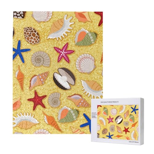 Strandsandhintergrund mit Muscheln,500 Teile Holzpuzzle Familienspiel Puzzles für Erwachsene und Jugendliche Strandsandhintergrund mit Muscheln,500 Teile Holzpuzzle Familienspiel Puzzles für Erwachsene und Jugendliche von YWSOTRE