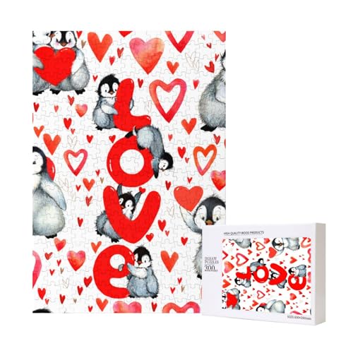 Süße Pinguine zum Valentinstag,300 Teile Holzpuzzle Familienspiel Puzzle für Erwachsene und Jugendliche Süße Pinguine zum Valentinstag,300 Teile Holzpuzzle Familienspiel Puzzle für Erwachsene und Jugendliche von YWSOTRE