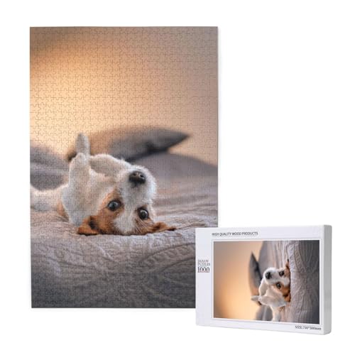 Süßer Kleiner Hund Jack Russell Terrier,1000 Teile Holzpuzzle Familienspiel Puzzle für Erwachsene und Jugendliche Süßer Kleiner Hund Jack Russell Terrier,1000 Teile Holzpuzzle Familienspiel Puzzle für Erwachsene und Jugendliche von YWSOTRE