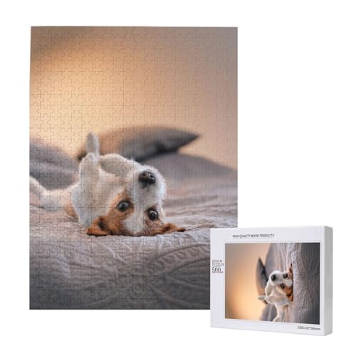 Süßer Kleiner Hund Jack Russell Terrier,500 Teile Holzpuzzle Familienspiel Puzzles für Erwachsene und Jugendliche Süßer Kleiner Hund Jack Russell Terrier,500 Teile Holzpuzzle Familienspiel Puzzles für Erwachsene und Jugendliche von YWSOTRE