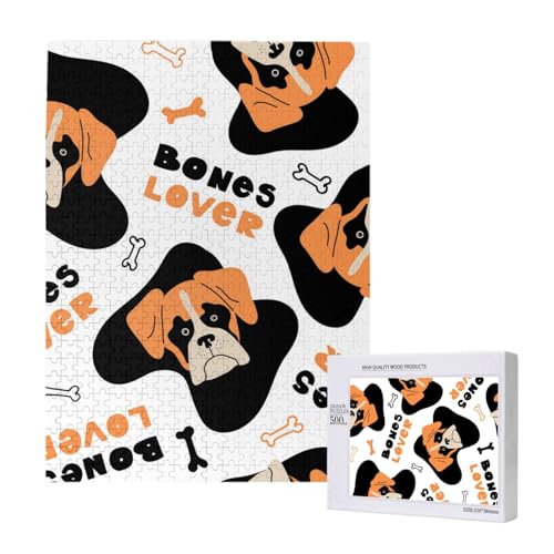 Vektor, Seamless, Muster, Mit, Boxer,500 Teile Holzpuzzle Familienspiel Puzzles für Erwachsene und Jugendliche von YWSOTRE