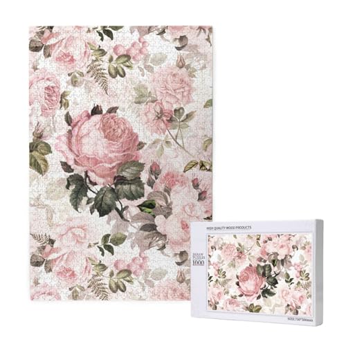 Vintage Shabby Chic Sepia rosa Rosen,1000 Teile Holzpuzzle Familienspiel Puzzle für Erwachsene und Jugendliche Vintage Shabby Chic Sepia rosa Rosen,1000 Teile Holzpuzzle Familienspiel Puzzle für Erwachsene und Jugendliche von YWSOTRE