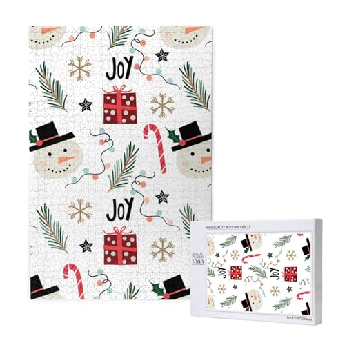 Weihnachten mit Schneemann,1000 Teile Holzpuzzle Familienspiel Puzzle für Erwachsene und Jugendliche Weihnachten mit Schneemann,1000 Teile Holzpuzzle Familienspiel Puzzle für Erwachsene und Jugendliche von YWSOTRE
