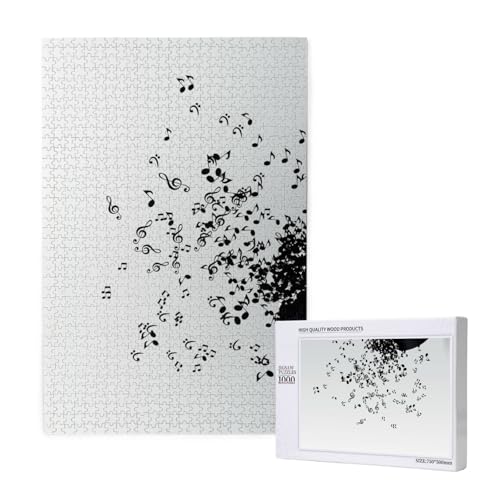 Zerrissene Vinyl-Schallplatte und Musiknoten fliegen in der Luft,1000 Teile Holzpuzzle Familienspiel Puzzle für Erwachsene und Jugendliche Zerrissene Vinyl-Schallplatte und Musiknoten fliegen in der Luft,1000 Teile Holzpuzzle Familienspiel Puzzle für Erwachsene und Jugendliche von YWSOTRE