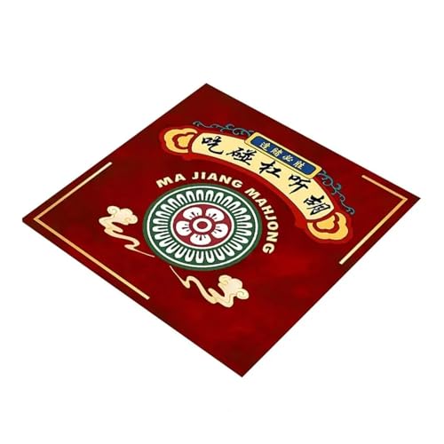 YXINAER Tischauflage für Mahjong 80 cm Mahjong-Tischmatte for Poker-Brettspiele Eine Vielzahl von Spielen rutschfeste und geräuschreduzierende Tischmatte Spielzubehör(Red) von YXINAER