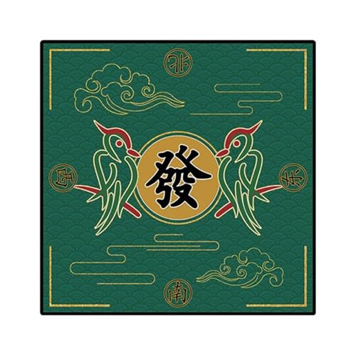 YXINAER Tischauflage für Mahjong Faltbare Mahjong-Matte, rutschfeste geräuschreduzierende Tischdecke for Brettspiele, Heimdekoration(Dark Green 70cm) von YXINAER