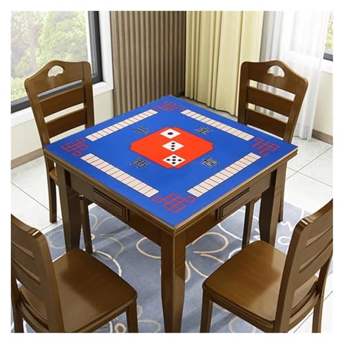 YXINAER Tischauflage für Mahjong Mahjong-Matte zur Lärmreduzierung, rutschfeste Brettspiel-Tischunterlage, geräuscharm, wasserdicht, for Zuhause, Party, Mah-Jong-Tischschutz(Blue,75x75cm) von YXINAER
