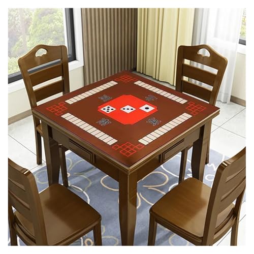 YXINAER Tischauflage für Mahjong Mahjong-Matte zur Lärmreduzierung, rutschfeste Brettspiel-Tischunterlage, geräuscharm, wasserdicht, for Zuhause, Party, Mah-Jong-Tischschutz(Brown,90x90cm) von YXINAER