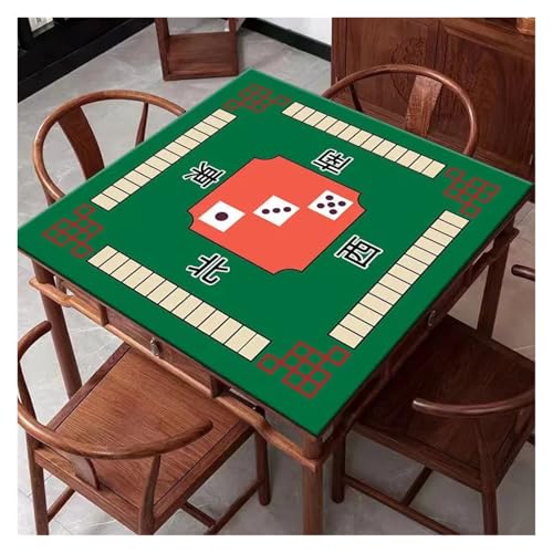 YXINAER Tischauflage für Mahjong Mahjong-Matte zur Lärmreduzierung, rutschfeste Brettspiel-Tischunterlage, geräuscharm, wasserdicht, for Zuhause, Party, Mah-Jong-Tischschutz(Green,80x80cm) von YXINAER