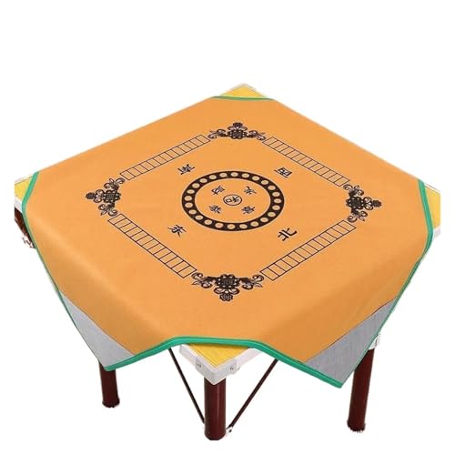 YXINAER Tischauflage für Mahjong Quadratische rutschfeste Mahjong-Pad-Kachelspielmatte mit Taschen for Home-Hotel-Unterhaltung, Beflockungsstoff(A 1x1m) von YXINAER