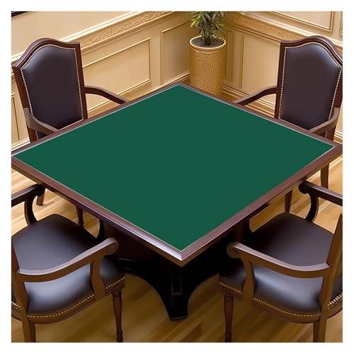 YXINAER Tischauflage für Mahjong Verdickte, leise, quadratische Mahjong-Tischdecke, Handwaschtuch, rutschfeste Poker-Tischmatte, moderner, einfacher SLE-Heimstoff(Dark Green,Rubber_85*85CM) von YXINAER