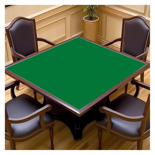 YXINAER Tischauflage für Mahjong Verdickte, leise, quadratische Mahjong-Tischdecke, Handwaschtuch, rutschfeste Poker-Tischmatte, moderner, einfacher SLE-Heimstoff(Green,Rubber_85*85CM) von YXINAER