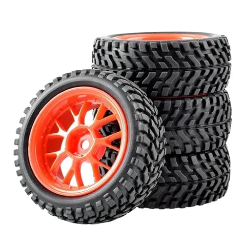 1/10 On Road Wheels Drift Felgen 75mm RC Reifen for Rc Car On-Road Drift Rock for Trxs for HSP for Tam-iya for Kyosho Modellauto(Rood) von YXIUEYINGE