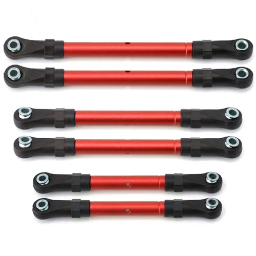 1 Satz Metall-Spannschlösser Zugstange Verbindungsstange Lenkstange Set for Trax-xas for Slash for Hoss for Stampede 4x4 1/10 RC Auto Upgrade Teile(Rood) von YXIUEYINGE