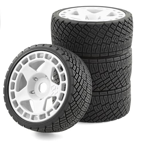 100 mm 1/7 1/8 RC Rally Off-Road Buggy Reifen Rad 17 mm Hex for ARR-MA for Trax-xas for Kyosho for HPI WR8 for HSP RC Auto(White) von YXIUEYINGE