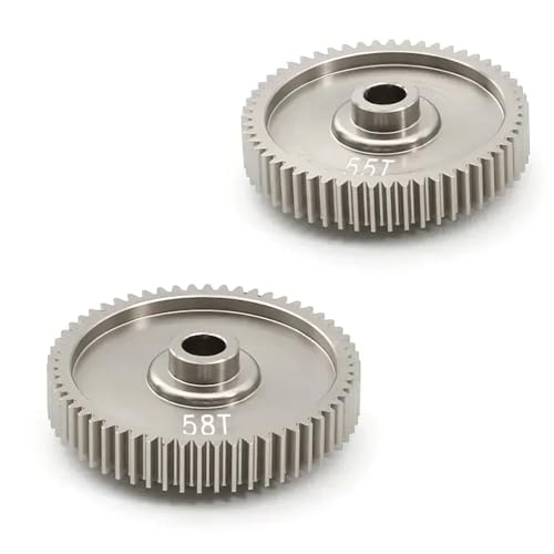2 stücke 55T 58T High Speed ​​Stirnradgetriebe 53665 for TAM-IYA TT01 TT-01 1/10 RC Auto Upgrade Teile Zubehör von YXIUEYINGE