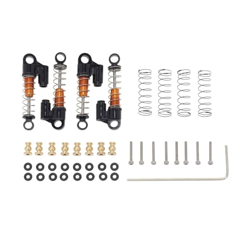 38mm Aluminium Stoßdämpfer Dämpfer for Axial SCX24 6 × 6 90081 for Deadbolt C10 for Wrangler(Orange) von YXIUEYINGE