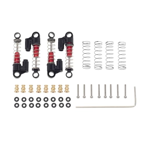 38mm Aluminium Stoßdämpfer Dämpfer for Axial SCX24 6 × 6 90081 for Deadbolt C10 for Wrangler(Rood) von YXIUEYINGE