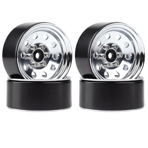 4 STÜCKE Metall 1,9 "Beadlock-Felgen 3 Stil for 1:10 RC Crawler Auto for Axial SCX10 90046 TRX4 for Redcat GEN8(Silver) von YXIUEYINGE