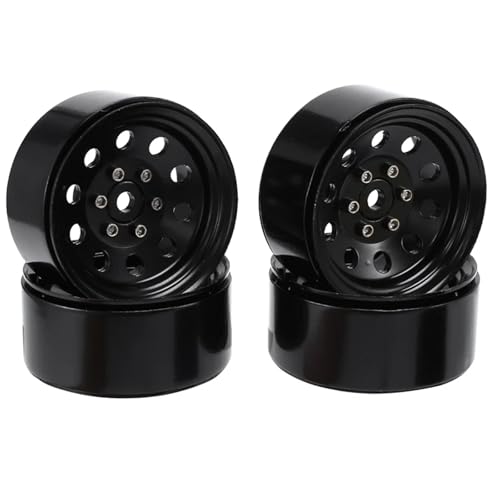 4 STÜCKE Metall 1,9 "Beadlock-Felgen 3 Stil for 1:10 RC Crawler Auto for Axial SCX10 90046 TRX4 for Redcat GEN8(Zwart) von YXIUEYINGE