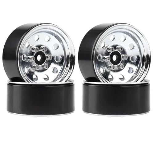 4 STÜCKE Metall 1,9 "Beadlock-Felgen 3 Stil for 1:10 RC Crawler Auto for Axial SCX10 90046 TRX4 for Redcat for GEN8(Silver) von YXIUEYINGE